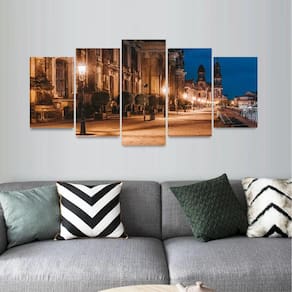 Quadro Mosaico Paisagem Para Sala Quarto 130x63 decorativo