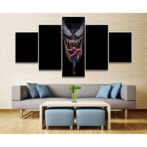 Quadro Decorativo Venom3 5 peças 130x65 cm em tecido