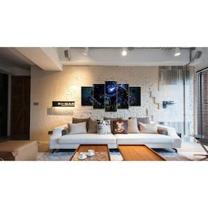Quadro Decorativo Homem de Ferro05 peças 130x65 cm em tecido