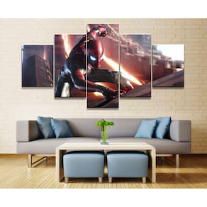 Quadro Decorativo Homem Aranha3 5 peças 130x65 cm em tecido