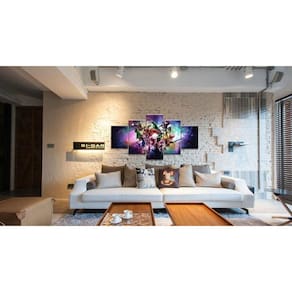 Quadro Decorativo Vingadores D 5 peças 130x65 cm em tecido 3