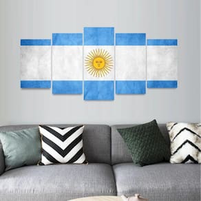 Quadro Bandeira Argentina Vintage decorativo Mosaico
