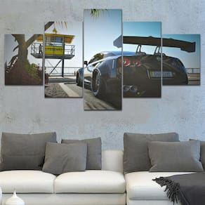 Quadro Decorativos Carro esportivo com 5 peças 130x65