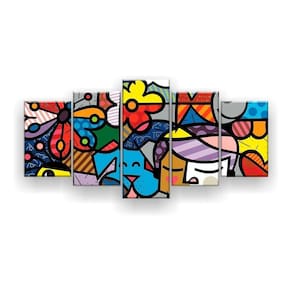 Quadro Decorativo Romero Britto 129x61 Sala Quarto