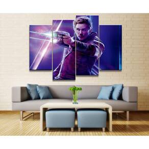 Quadro Decorativo Guardioes da Galaxia 5 peças 130x65 cm em