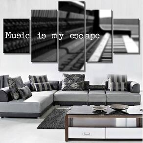 Quadro Decorativos Music com 5 peças 130x65 1