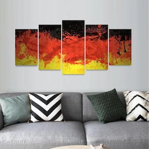 Quadro Bandeira da Alemanha Artístico Mosaico 5 Peças