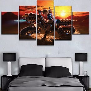 Quadro Decorativos Legends os Zelda com 5 peças 130x65