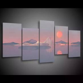 Quadro Decorativo 129x63 Sala Quarto Pôr Do Sol