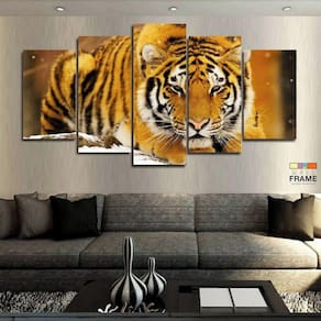 Quadros Decorativos Tigre Neve 63x130mt em Tecido