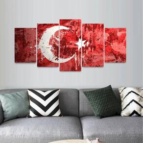 Quadro decorativo Arte Bandeira Turquia Mosaico