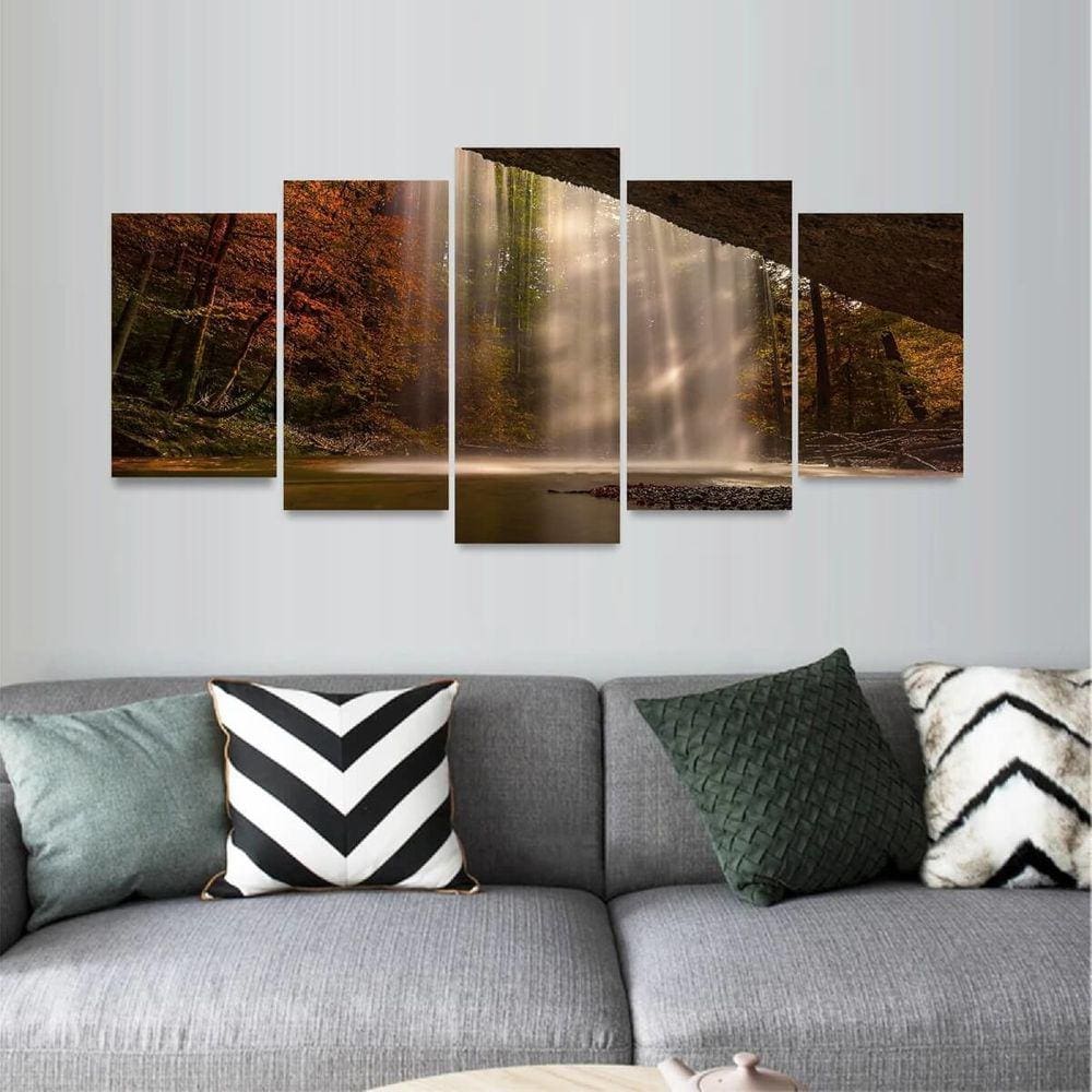 Quadro decorativo Natureza Outono Cachoeira Floresta