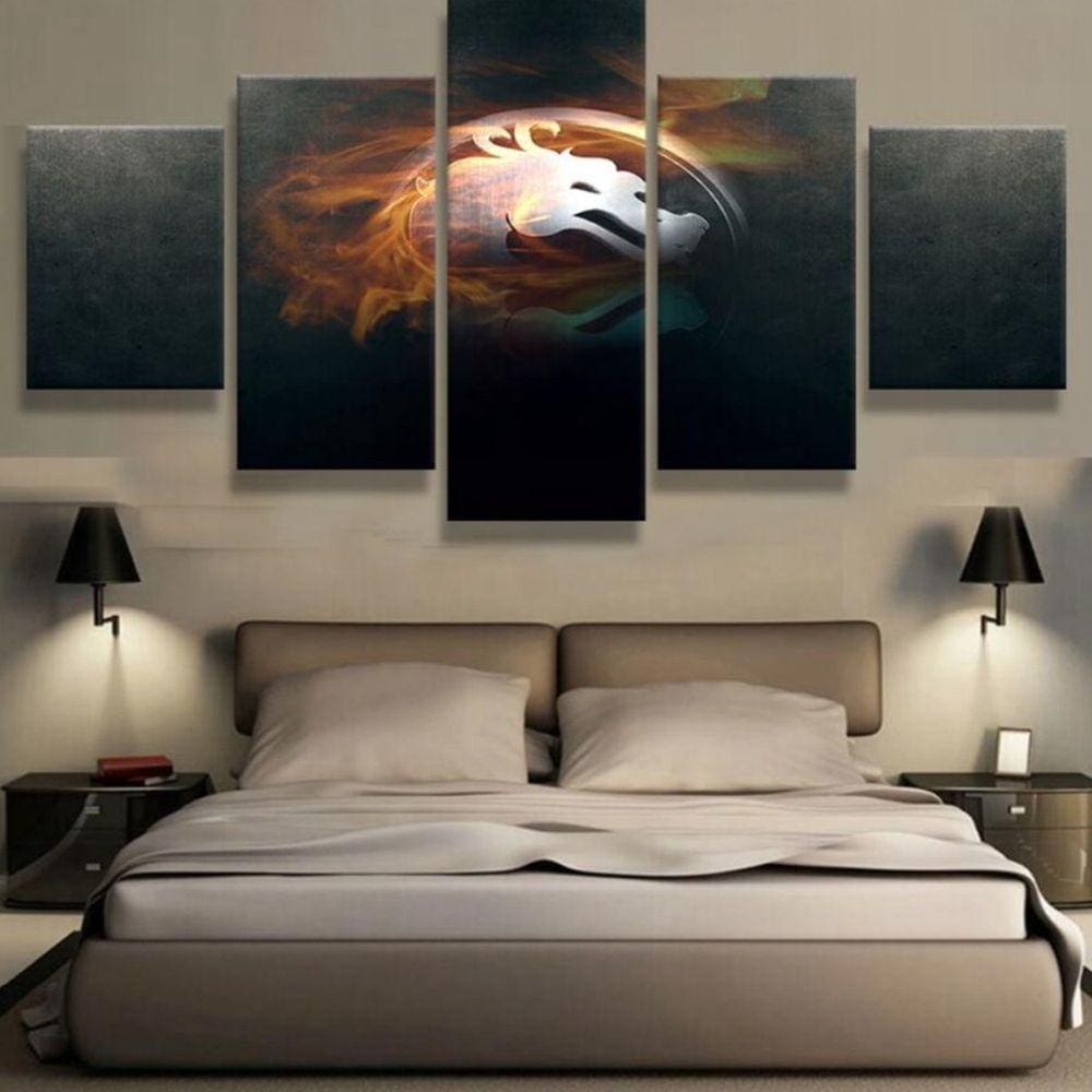 Quadro Decorativos Mortal Kombat com 5 peças 130x65