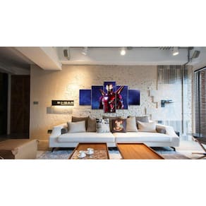 Quadro Decorativo Homem de ferro D 5 peças 130x65 cm em teci