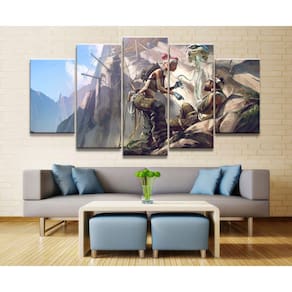Quadro Decorativos Jogo-Dark-Souls com 5 peças 130x65 5