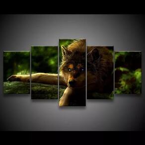 Quadro Decorativo 129x63 Sala Quarto Lobo Heterocrômico 1