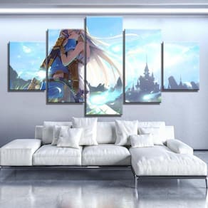 Quadro Decorativos Legends of Zelda com 5 peças 130x65 2