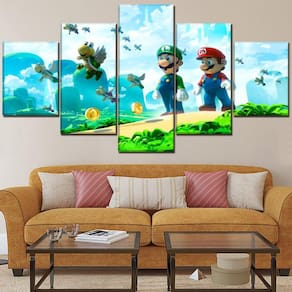 Quadro Decorativos Mario com 5 peças 130x65