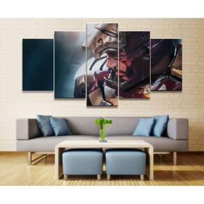 Quadro Decorativo Homen De Ferro 5 peças 130x65 em tecido