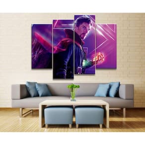 Quadro Decorativo Doutor Estranho3 5 peças 130x65 cm em teci