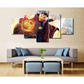 Quadro Decorativo Doutor Estranho 5 peças 130x65 cm em tecid