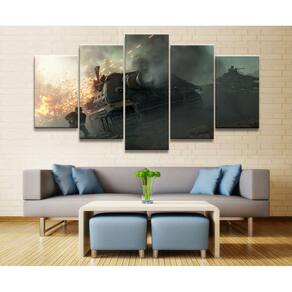 Quadro Decorativos Battlefield com 5 peças 130x65 m02