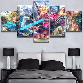 Quadro Decorativos Legends of Zelda com 5 peças 130x65 3