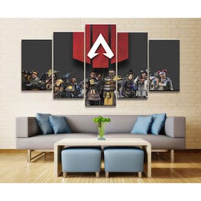 Quadro Decorativos Jogo-Dark-Souls com 5 peças 130x65 8