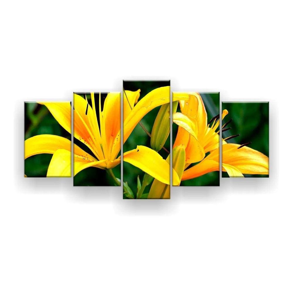 Quadro Decorativo Flores Amarelas 129x61 Sala Quarto
