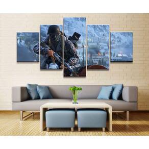 Quadro Decorativos Battlefield com 5 peças 130x65 m14