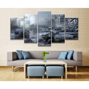 Quadro Decorativos Battlefield com 5 peças 130x65 m15
