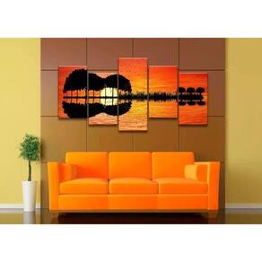 Quadro Decorativo 129x63 Sala Quarto Ilha Violão
