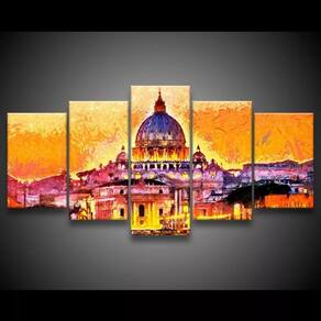 Quadro Decorativo 129x63 Sala Quarto Basilica Vaticano Roma