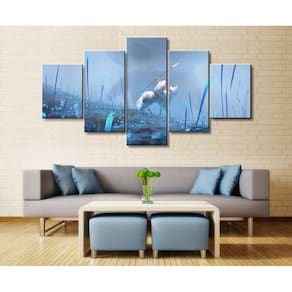 Quadro Decorativo Filme Mononokome 5 peças 130x65 cm em teci