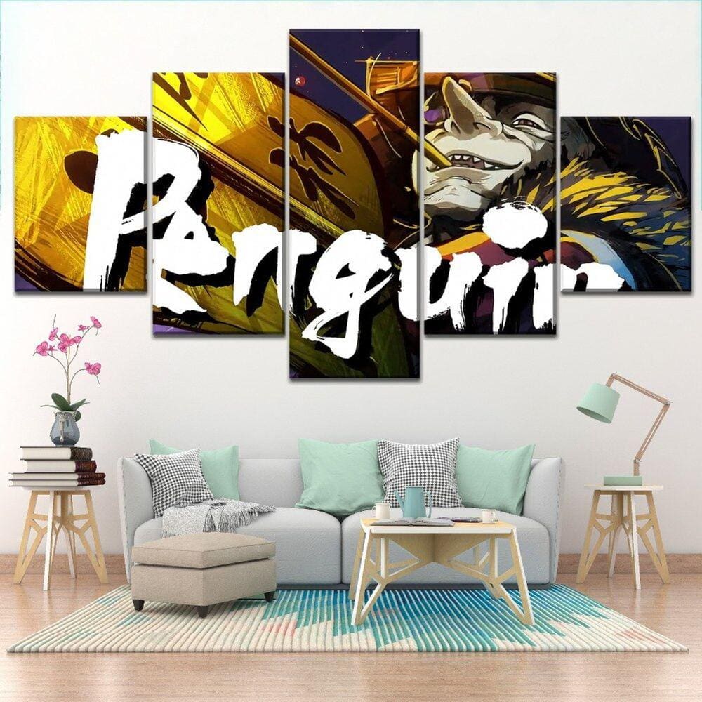 Quadro Decorativo Batman 5 peças 130x65 cm em tecido