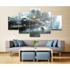 Quadro Decorativos Battlefield com 5 peças 130x65 m13