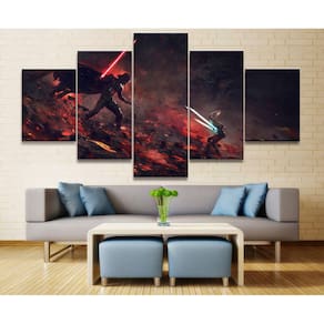 Quadro Decorativo Filme Star Wars 5 peças 130x65 cm em tecid