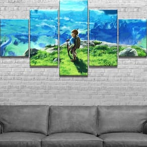 Quadro Decorativos Legends of Zelda com 5 peças 130x65 5