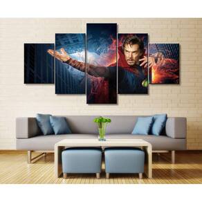 Quadro Decorativo Doutor Estranho2 5 peças 130x65 cm em teci