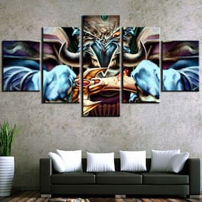 Quadro Decorativos World of Warcraft com 5 peças 130x65 3