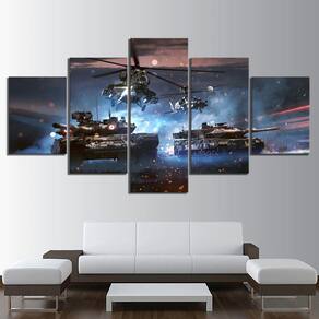 Quadro Decorativos Battlefield com 5 peças 130x65 m05