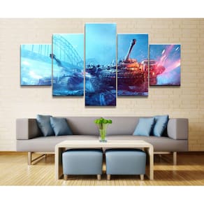 Quadro Decorativos Battlefield com 5 peças 130x65 m10