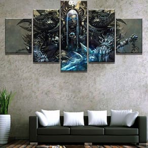 Quadro Decorativos Warcraft com 5 peças 130x65 4