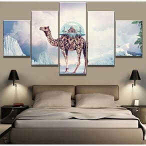 Quadro Decorativos Taj Mahal com 5 peças 130x65