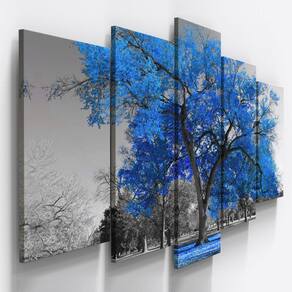 Quadros Decorativos Arvore Azul Botanico Sala