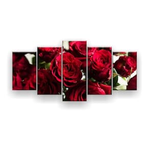 Quadro Decorativo Botões De Rosas Abertos 129x61 Sala Quarto
