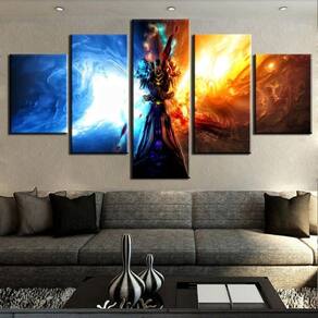 Quadro Decorativos Warcraft com 5 peças 130x65 2