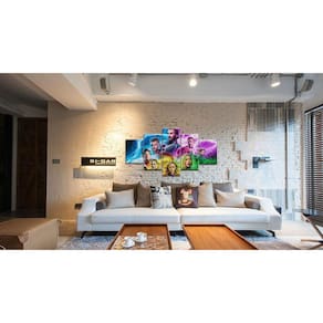 Quadro Decorativo Familia Vingadores 5 peças 130x65 cm em te