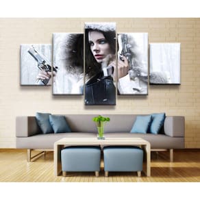 Quadro Decorativo Filme submundo 5 peças 130x65 cm em tecido