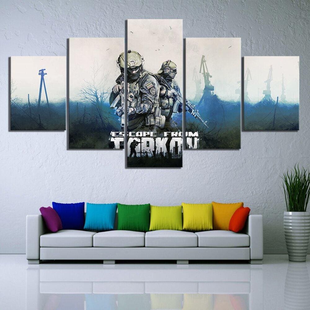 Quadro Decorativos Escape from Kortov 5 peças 130x65 1